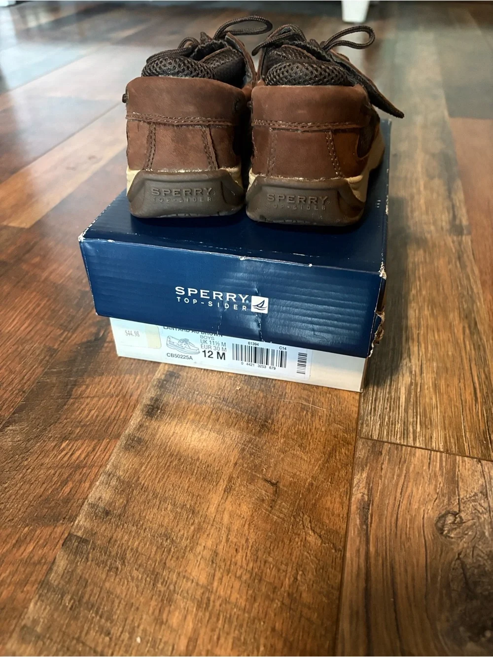 Sperry Kids Brown Suede Moccasins with Tan Sole